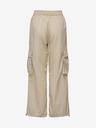 ONLY Pantaloni de damă din piele de căprioară bej cu buzunare ONLY Karin