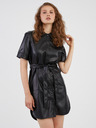 Noisy May Rochie cămașă neagră din piele pentru femei Noisy May Andy