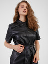Noisy May Rochie cămașă neagră din piele pentru femei Noisy May Andy
