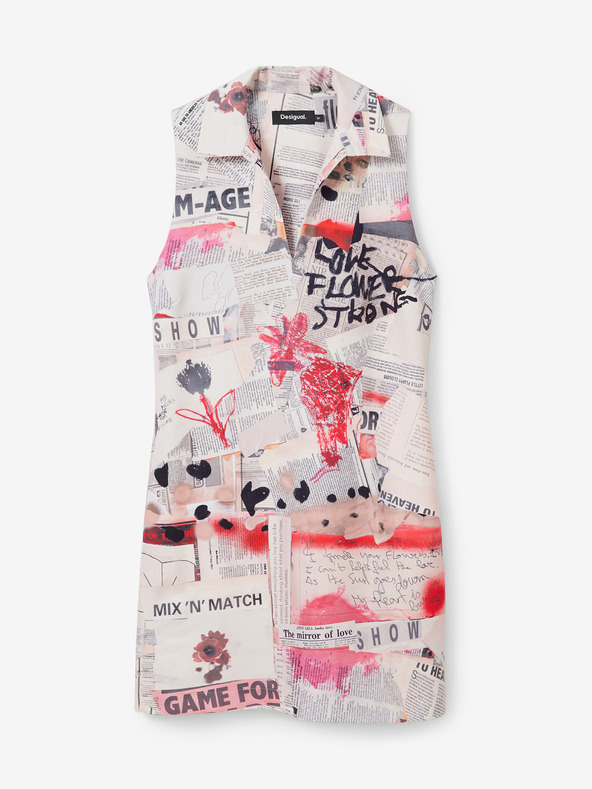 Desigual Rochie cu model pentru femei roz și alb Desigual Loa