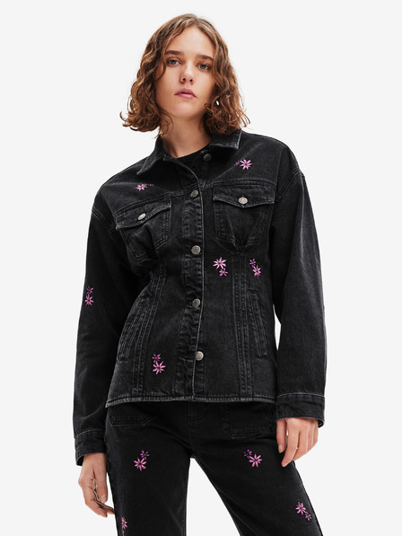 Desigual Jachetă din denim Desigual Arkansas neagră, de damă