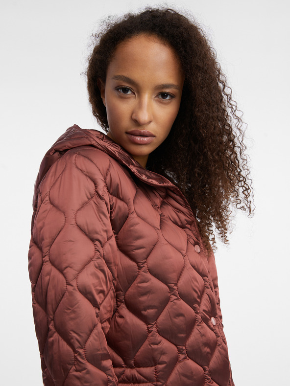 Orsay Geacă lungă matlasată maro pentru femei ORSAY