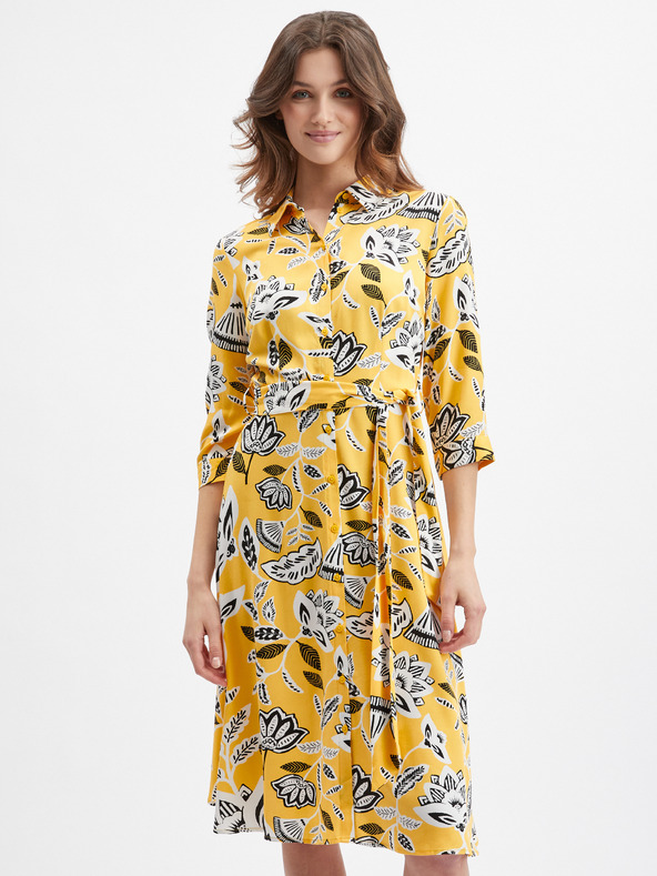 Orsay Rochie galben cu model floral pentru femei ORSAY