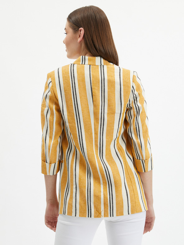 Orsay Jachetă de in cu dungi portocalii pentru femei ORSAY