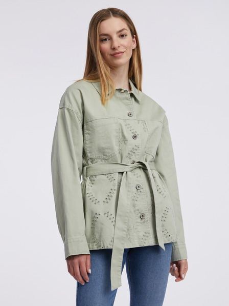 Orsay Jachetă din denim de culoare verde deschis pentru femei ORSAY
