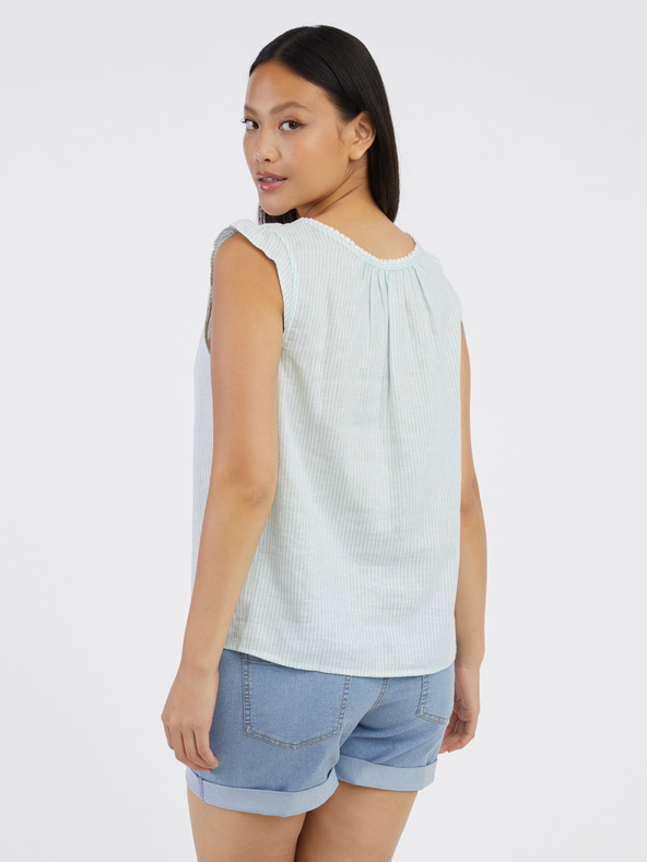 CAMAIEU Bluză din in verde deschis CAMAIEU