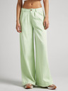 Pepe Jeans Pantaloni largi pentru femei verde deschis Pepe Jeans Monna