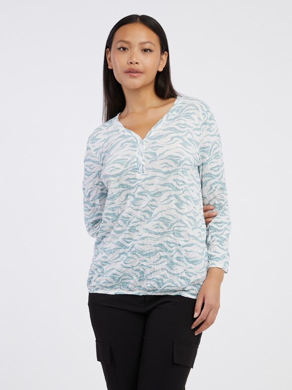 Tom Tailor Tricou cu model alb și albastru pentru femei Tom Tailor