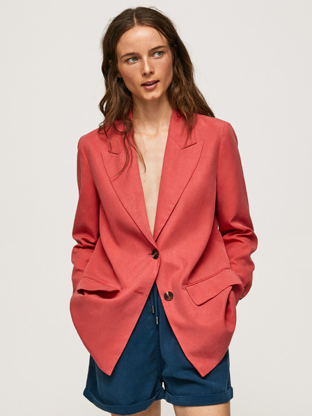 Pepe Jeans Blazer supradimensionat cărămiziu pentru femei Pepe Jeans Silvie