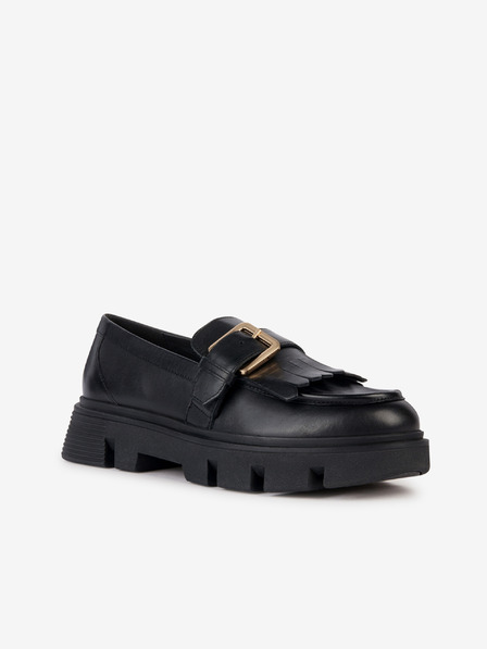 Geox Mocasini cu platformă din piele, negri, pentru femei Geox Vilde