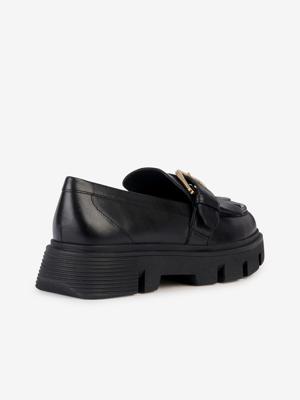 Geox Mocasini cu platformă din piele, negri, pentru femei Geox Vilde