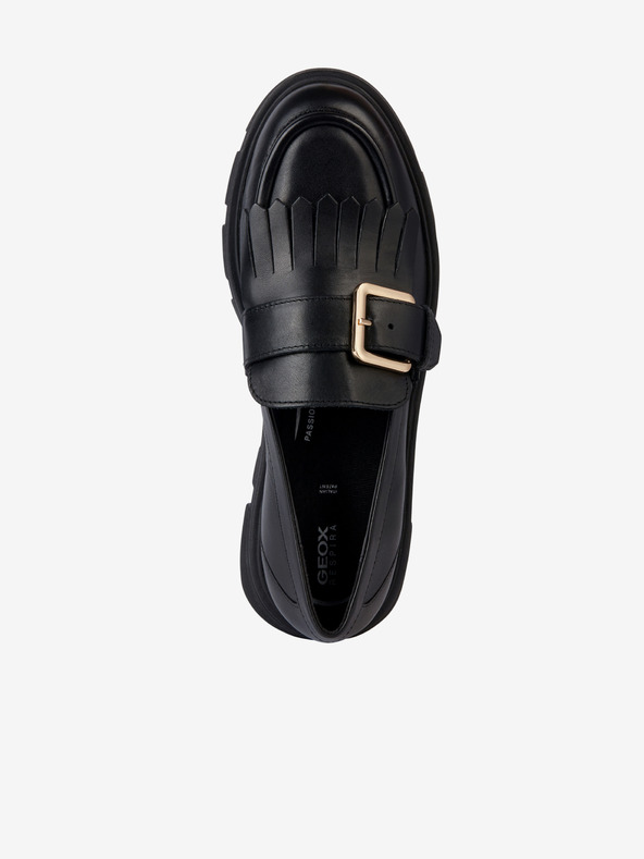 Geox Mocasini cu platformă din piele, negri, pentru femei Geox Vilde