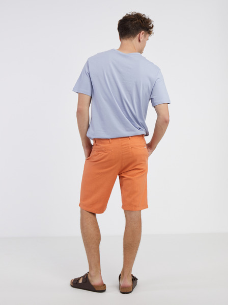 Pepe Jeans Pantaloni scurți portocalii din amestec de in pentru bărbați Pepe Jeans