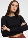 Noisy May Tricou negru de bază cu mânecă lungă pentru femei Noisy May Aya