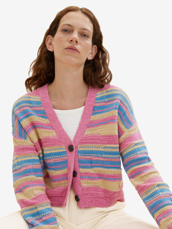 Tom Tailor Pulover roz cu dungi pentru femei Tom Tailor