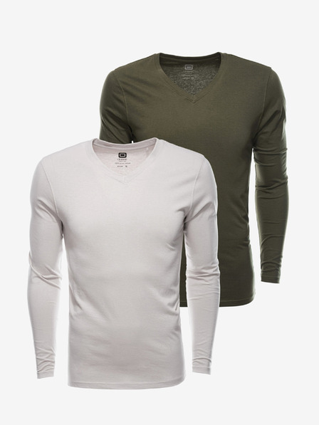 Ombre Clothing Tricou cu mânecă lungă pentru bărbați fără imprimeu - mixează 2 piese în pachet V5 Z41 basic