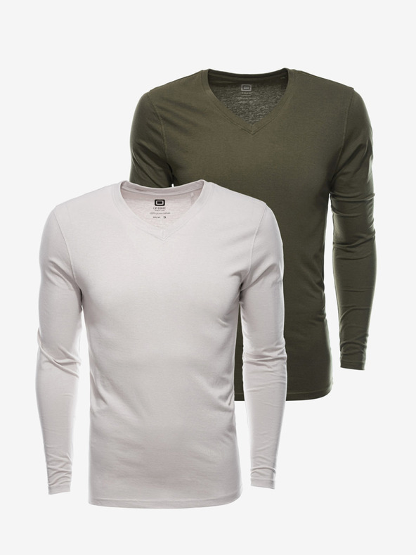 Ombre Clothing Tricou cu mânecă lungă pentru bărbați fără imprimeu - mixează 2 piese în pachet V5 Z41 basic