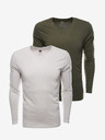 Ombre Clothing Tricou cu mânecă lungă pentru bărbați fără imprimeu - mixează 2 piese în pachet V5 Z41 basic