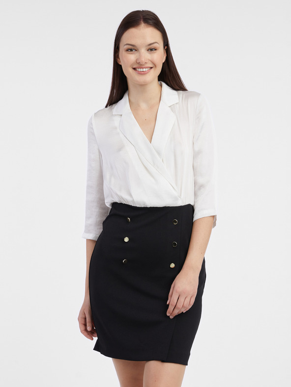 Orsay Rochie de damă crem și neagră ORSAY