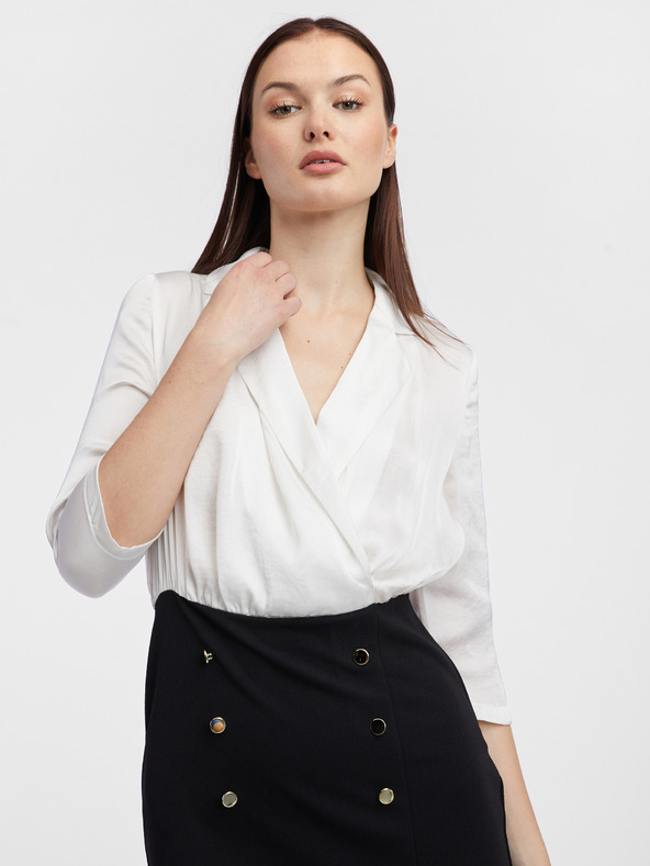 Orsay Rochie de damă crem și neagră ORSAY