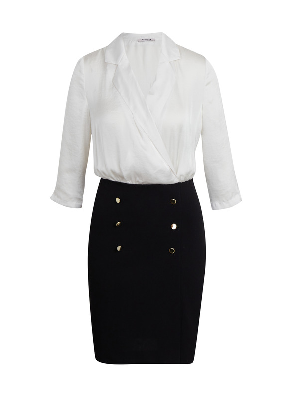 Orsay Rochie de damă crem și neagră ORSAY