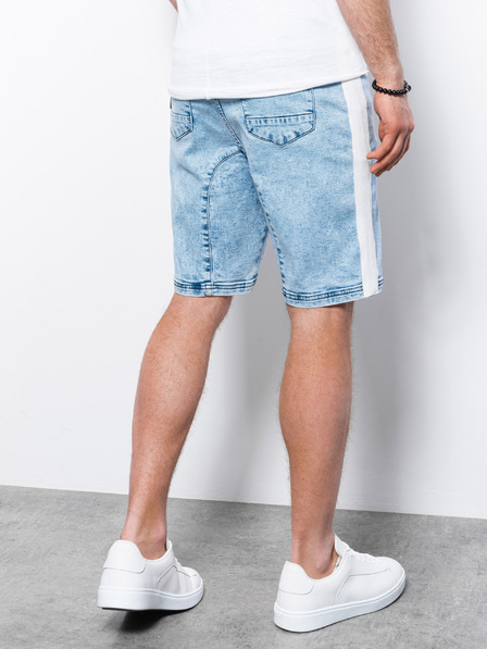 Ombre Clothing Pantaloni scurți din denim pentru bărbați albastru deschis Ombre Clothing W363