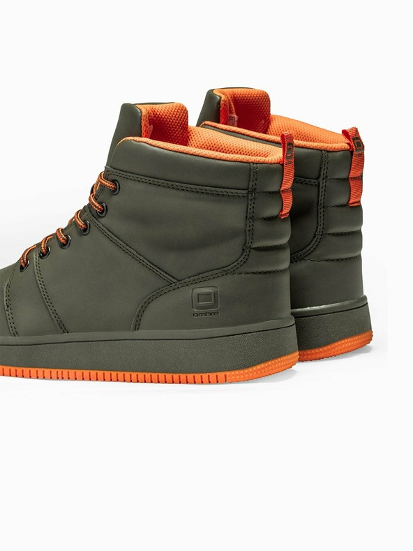 Ombre Clothing Adidași de gleznă kaki pentru bărbați T311