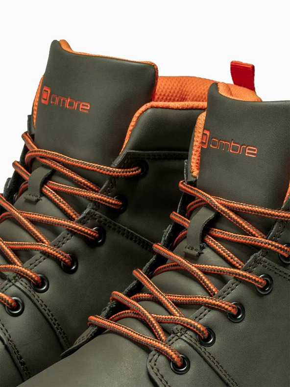 Ombre Clothing Adidași de gleznă kaki pentru bărbați T311