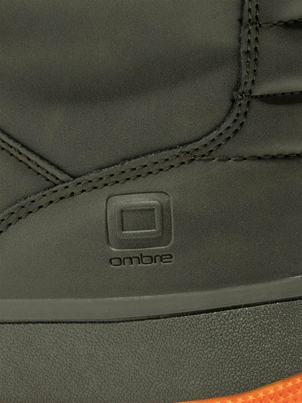 Ombre Clothing Adidași de gleznă kaki pentru bărbați T311