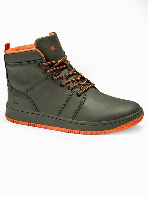 Ombre Clothing Adidași de gleznă kaki pentru bărbați T311