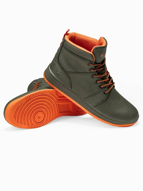 Ombre Clothing Adidași de gleznă kaki pentru bărbați T311