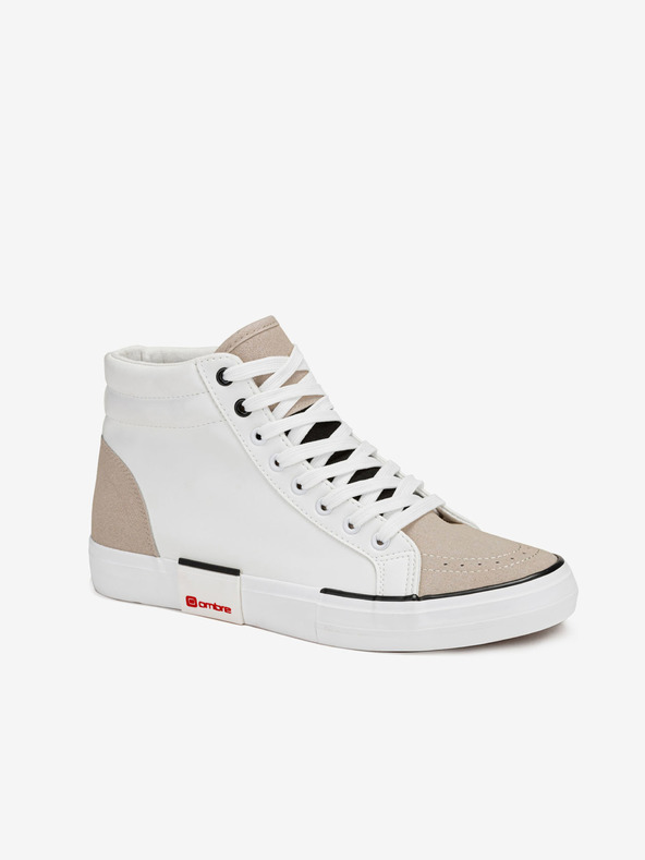 Ombre Clothing Pantofi sport pentru bărbați bej și alb Ombre Clothing T376