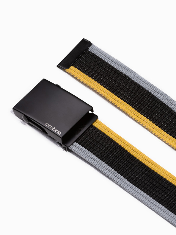 Ombre Clothing Centură bărbătească cu dungi galbene și negre Ombre Clothing