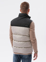 Ombre Clothing Vesta matlasată pentru bărbați negru și bej Ombre Clothing