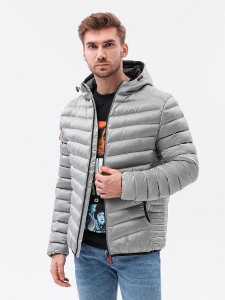 Ombre Clothing Ombre Clothing Jachetă de tranziție gri pentru bărbați C368