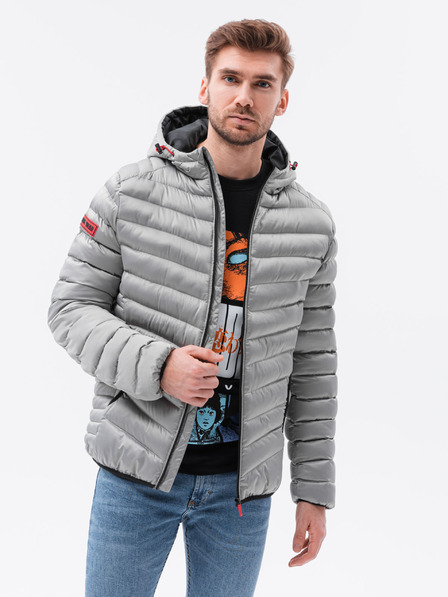 Ombre Clothing Ombre Clothing Jachetă de tranziție gri pentru bărbați C368