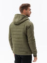 Ombre Clothing Jachetă ușoară cu glugă pentru bărbați verde Ombre Clothing