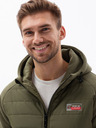 Ombre Clothing Jachetă ușoară cu glugă pentru bărbați verde Ombre Clothing