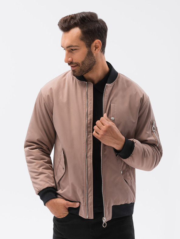 Ombre Clothing Bomber bărbătesc bej C516
