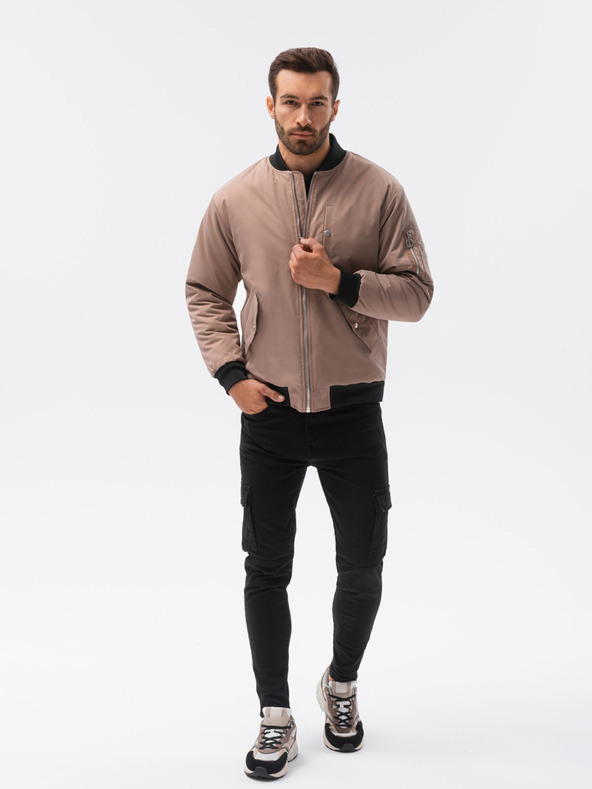 Ombre Clothing Bomber bărbătesc bej C516