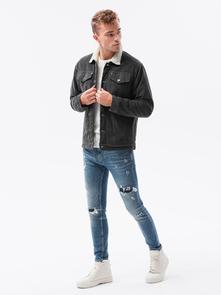 Ombre Clothing Jachetă de tranziție Ombre Clothing C524 gri închis pentru bărbați