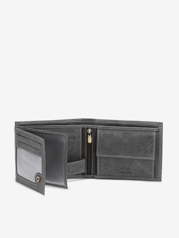 Ombre Clothing Portofel bărbătesc din piele gri Îmbrăcăminte Ombre