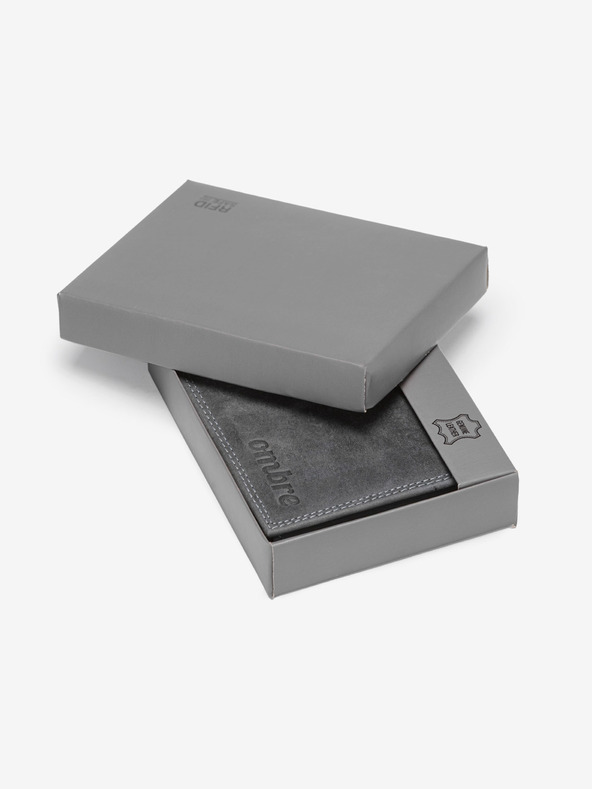 Ombre Clothing Portofel bărbătesc din piele gri Îmbrăcăminte Ombre