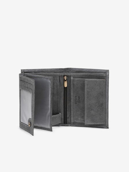 Ombre Clothing Portofel din piele pentru bărbați - Negru A417