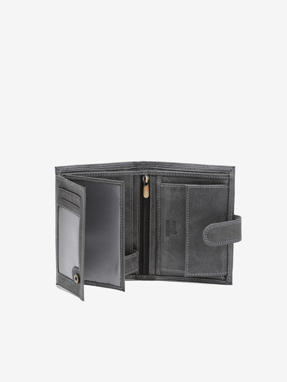 Ombre Clothing Portofel din piele pentru bărbați - negru A091