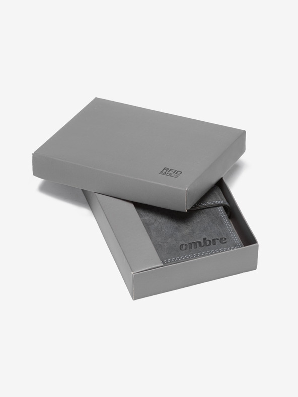 Ombre Clothing Portofel din piele pentru bărbați - negru A091