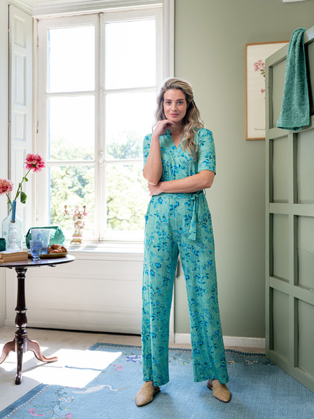 PiP studio Salopeta pijama verde pentru femei PiP studio Tokyo Blossom Green