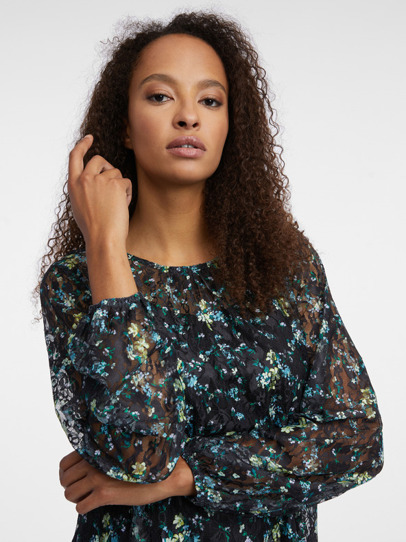 Orsay Bluză de damă neagră florală ORSAY