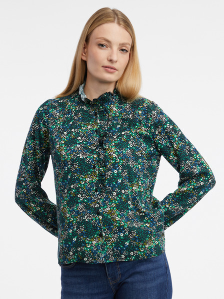 Orsay Bluză cu model floral verde închis pentru femei ORSAY