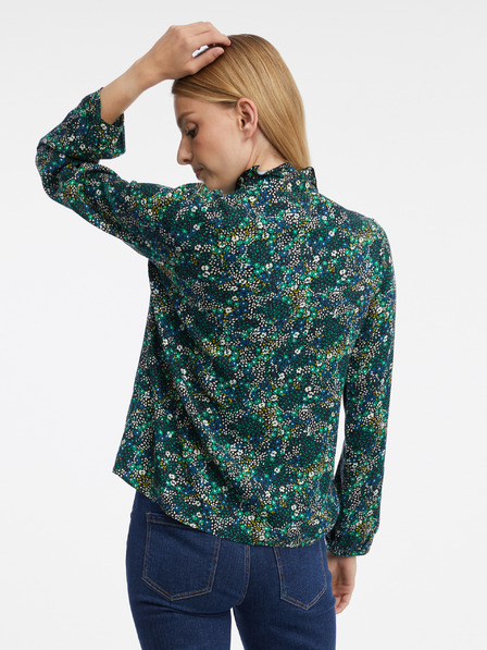 Orsay Bluză cu model floral verde închis pentru femei ORSAY